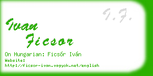 ivan ficsor business card