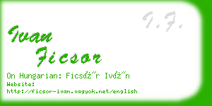 ivan ficsor business card